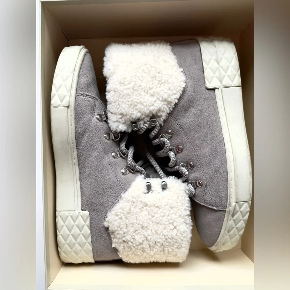 Marc Fisher ML Davie Suede & Faux Fur Boots,‎ Size 10 M Excellent Used Condition